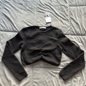 Zara long sleeve crop top NWT